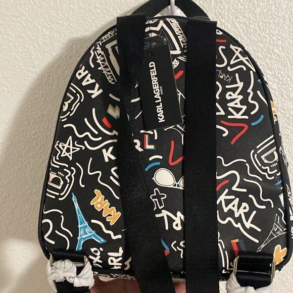 NWT- Karl Lagerfeld- Maybelle graphic mini backpack - Picture 6 of 8